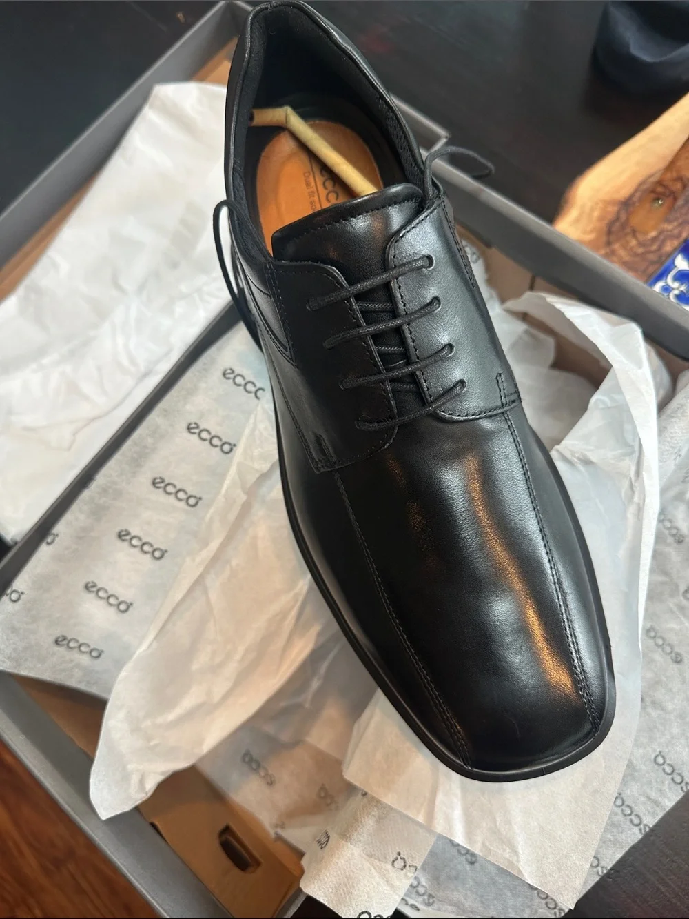 NIB Ecco Helsinki 2 Black Men's Oxford Dress Shoes Size 43 (US 9-9.5)